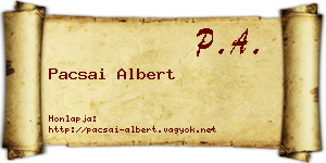 Pacsai Albert névjegykártya