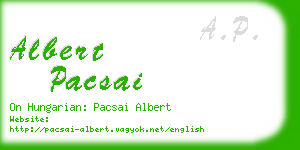 albert pacsai business card